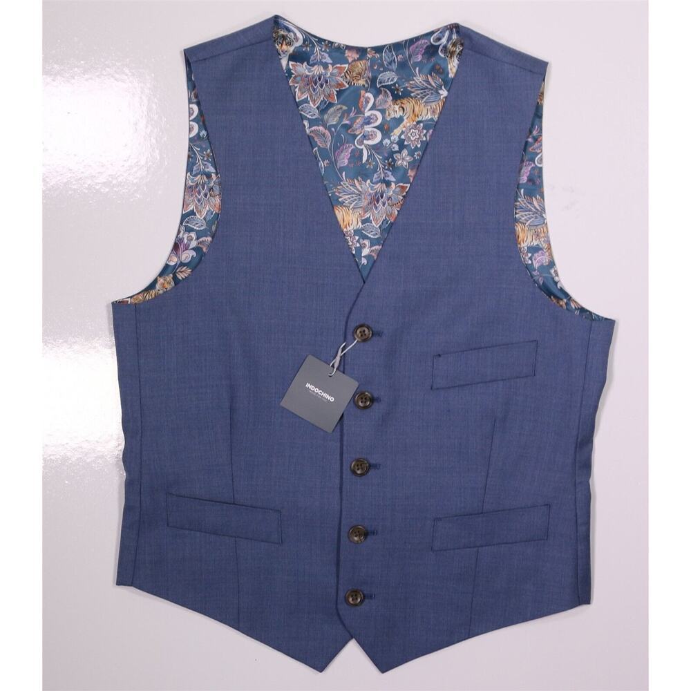 Indochino Current Custom Lt Blue-Gray Wool-Cashmere Suit Vest Men's XS/36 New!